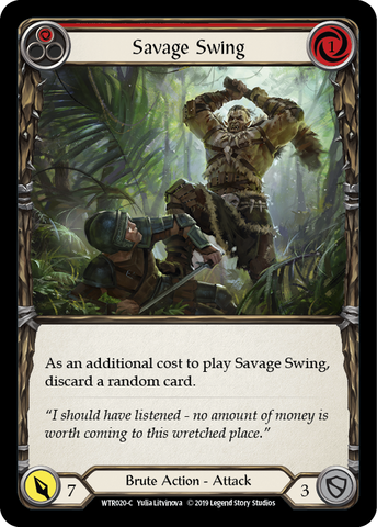 Flesh and Blood TCG | Savage Swing (Red) [WTR020-C] (Welcome to Rathe)  Alpha Print Normal | The Nerd Merchant