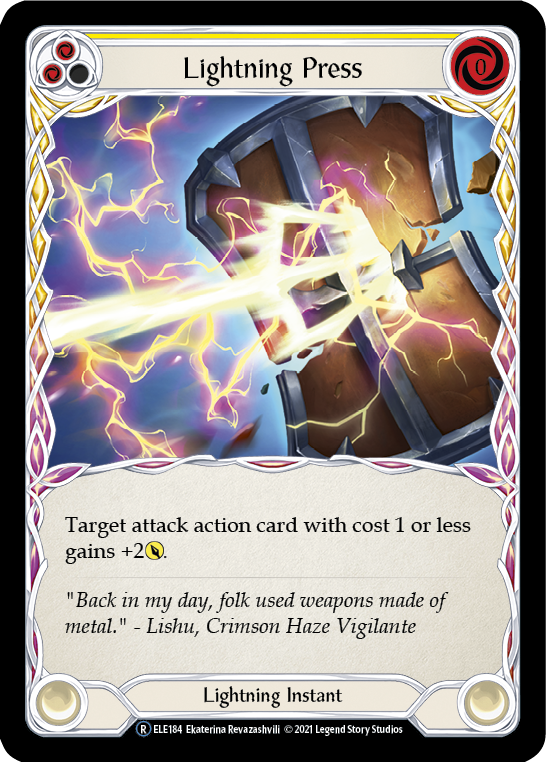 Flesh and Blood TCG | Lightning Press (Yellow) [U-ELE184] (Tales of Aria Unlimited)  Unlimited Normal | The Nerd Merchant
