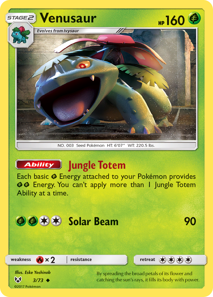 Pokemon | Venusaur (3/73) [Sun & Moon: Shining Legends] | The Nerd Merchant