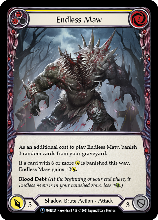 Flesh and Blood TCG | Endless Maw (Yellow) [U-MON127-RF] (Monarch Unlimited)  Unlimited Rainbow Foil | The Nerd Merchant