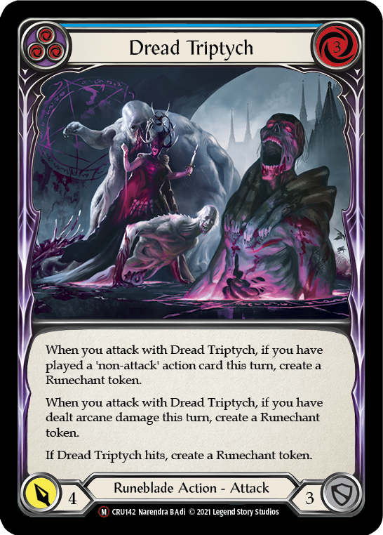 Flesh and Blood TCG | Dread Triptych [U-CRU142] (Crucible of War Unlimited)  Unlimited Rainbow Foil | The Nerd Merchant