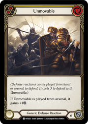 Flesh and Blood TCG | Unmovable (Yellow) [U-WTR213] (Welcome to Rathe Unlimited)  Unlimited Rainbow Foil | The Nerd Merchant