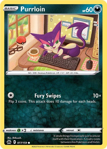 Pokemon | Purrloin (077/159) [Sword & Shield: Crown Zenith] | The Nerd Merchant