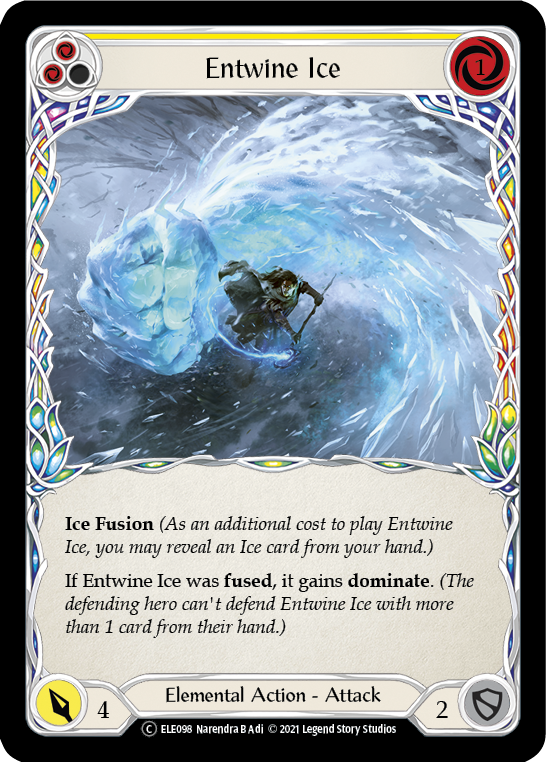 Flesh and Blood TCG | Entwine Ice (Yellow) [U-ELE098] (Tales of Aria Unlimited)  Unlimited Rainbow Foil | The Nerd Merchant