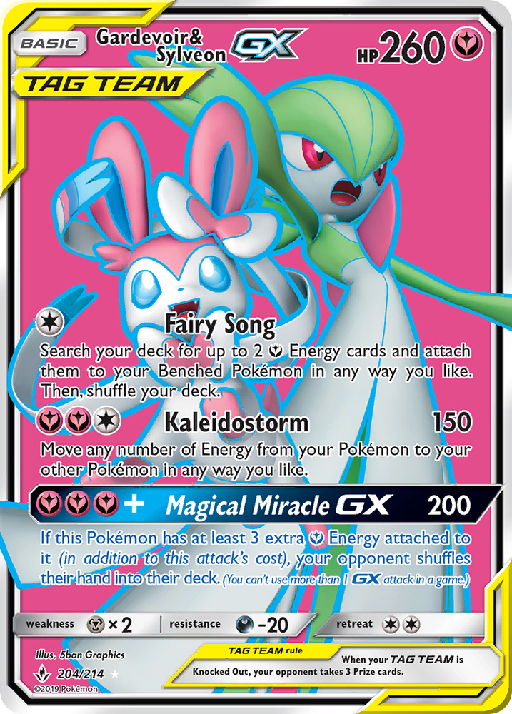 Pokemon | Gardevoir & Sylveon GX (204/214) [Sun & Moon: Unbroken Bonds] | The Nerd Merchant