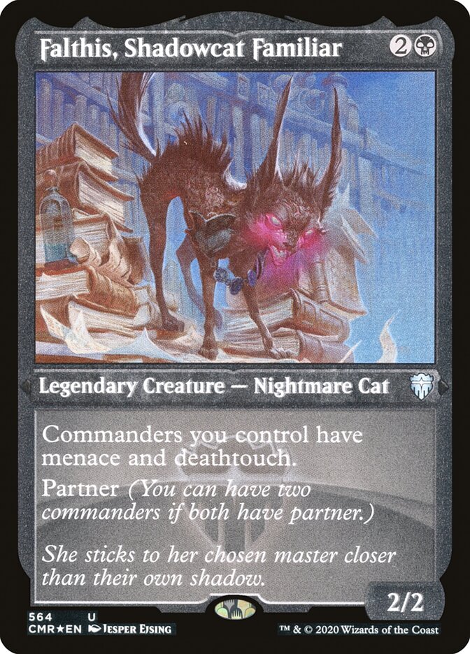 Magic | Falthis, Shadowcat Familiar (Etched) [Commander Legends] | The Nerd Merchant