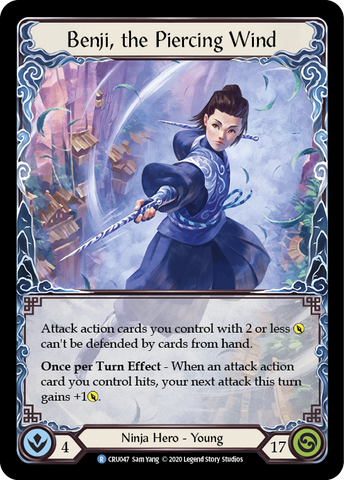 Flesh and Blood TCG | Benji, the Piercing Wind [CRU047] (Crucible of War)  1st Edition Rainbow Foil | The Nerd Merchant