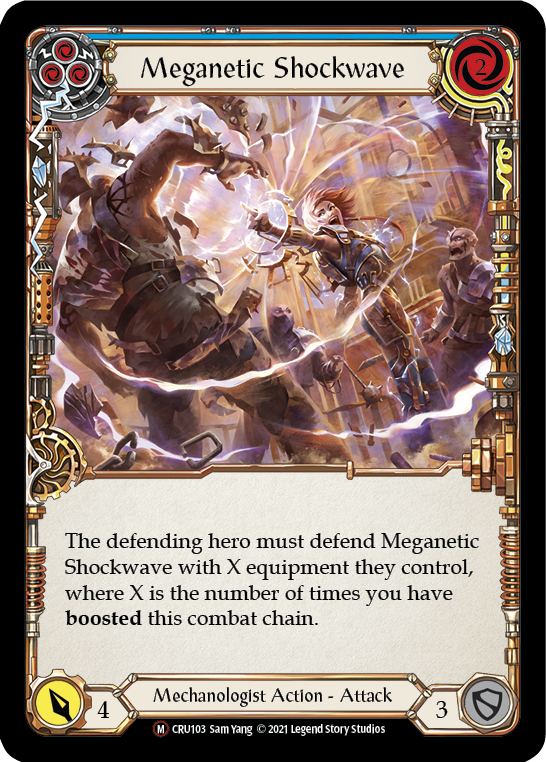 Flesh and Blood TCG | Meganetic Shockwave [U-CRU103] (Crucible of War Unlimited)  Unlimited Rainbow Foil | The Nerd Merchant