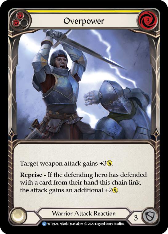 Flesh and Blood TCG | Overpower (Yellow) [U-WTR124] (Welcome to Rathe Unlimited)  Unlimited Rainbow Foil | The Nerd Merchant