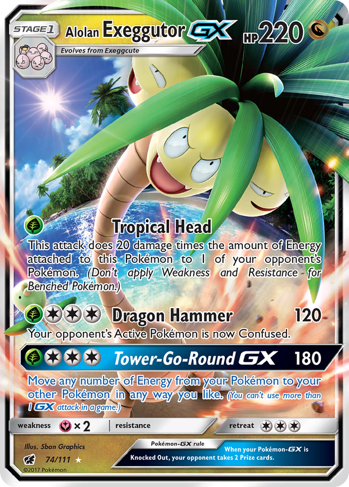 Pokemon | Alolan Exeggutor GX (74/111) [Sun & Moon: Crimson Invasion] | The Nerd Merchant