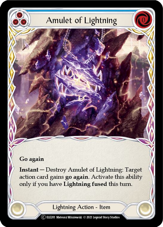 Flesh and Blood TCG | Amulet of Lightning [U-ELE201] (Tales of Aria Unlimited)  Unlimited Rainbow Foil | The Nerd Merchant