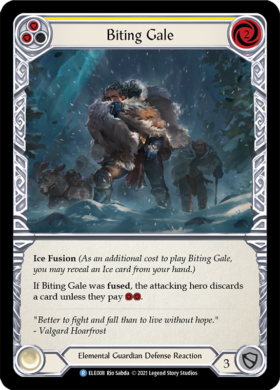 Flesh and Blood TCG | Biting Gale (Yellow) [ELE008] (Tales of Aria)  1st Edition Normal | The Nerd Merchant