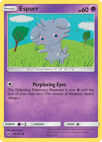 Pokemon | Espurr (59/147) [Sun & Moon: Burning Shadows] | The Nerd Merchant