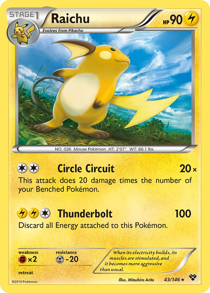 Pokemon | Raichu (43/146) (Cosmos Holo) (Blister Exclusive) [XY: Base Set] | The Nerd Merchant
