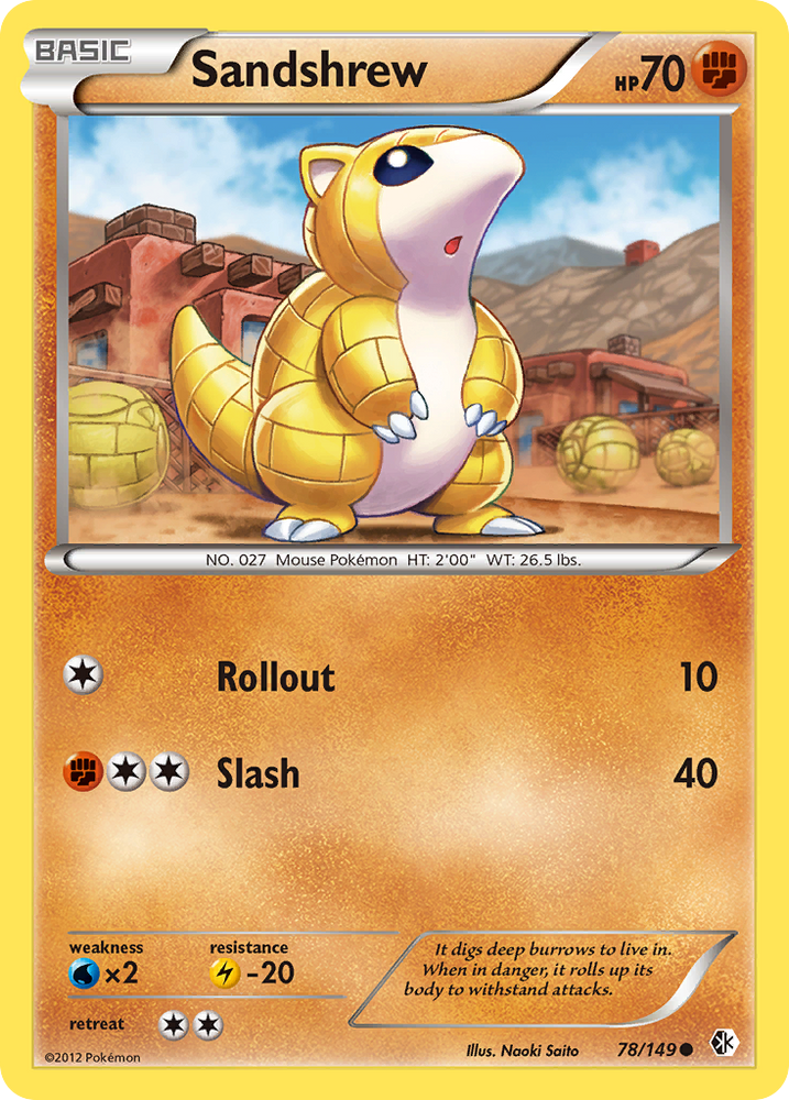 Pokemon | Sandshrew (78/149) [Black & White: Boundaries Crossed] | The Nerd Merchant
