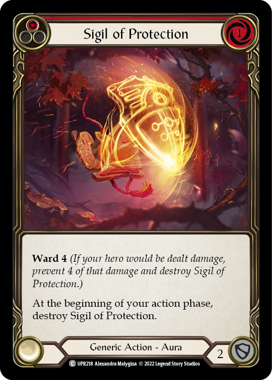 Flesh and Blood TCG | Sigil of Protection (Red) [UPR218] (Uprising)  Rainbow Foil | The Nerd Merchant
