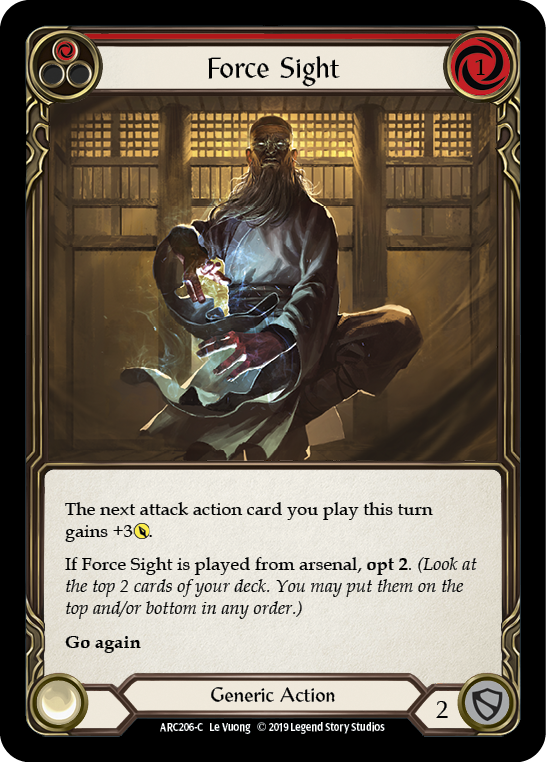 Flesh and Blood TCG | Force Sight (Red) [ARC206-C] (Arcane Rising)  1st Edition Normal | The Nerd Merchant