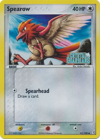 Pokemon | Spearow (61/100) (Stamped) [EX: Crystal Guardians] | The Nerd Merchant