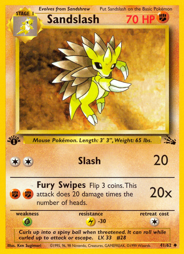Pokemon | Sandslash (41/62) [Fossil 1st Edition] | The Nerd Merchant