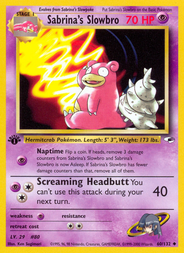 Pokemon | Sabrina's Slowbro (60/132) [Gym Heroes 1st Edition] | The Nerd Mechant