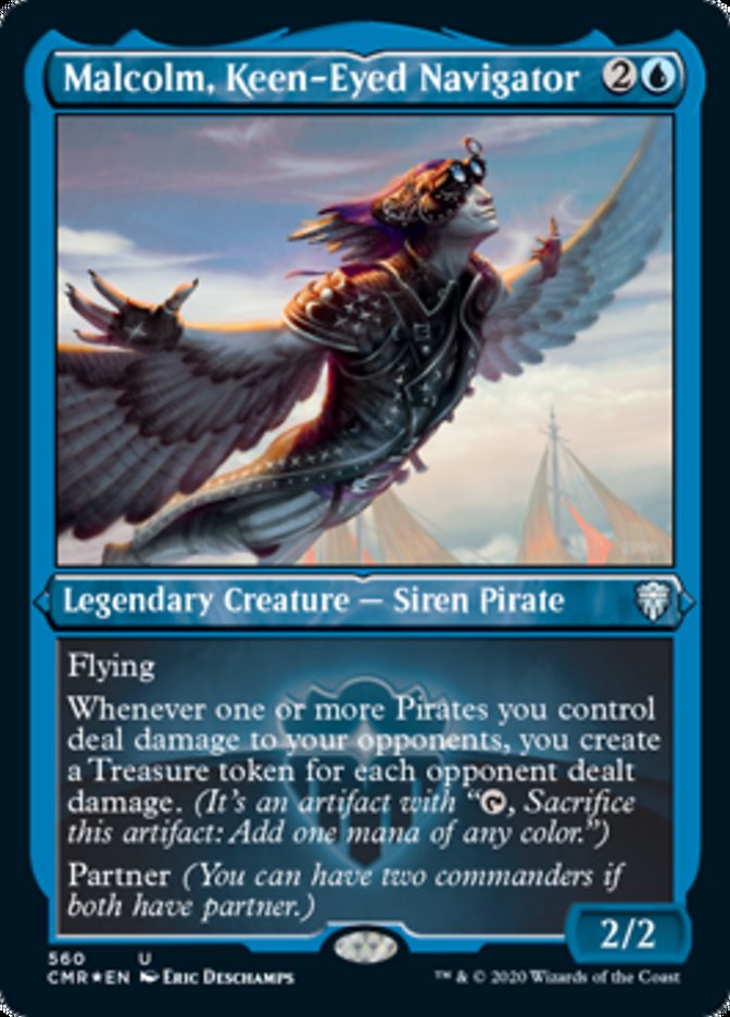 Magic | Malcolm, Keen-Eyed Navigator (Etched) [Commander Legends] | The Nerd Merchant