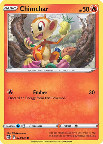 Pokemon | Chimchar (024/172) [Sword & Shield: Brilliant Stars] | The Nerd Merchant