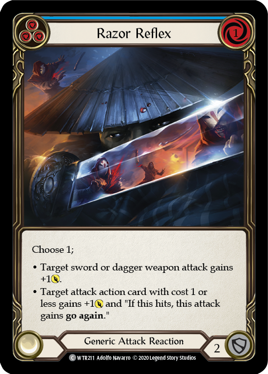 Flesh and Blood TCG | Razor Reflex (Blue) [U-WTR211] (Welcome to Rathe Unlimited)  Unlimited Rainbow Foil | The Nerd Merchant