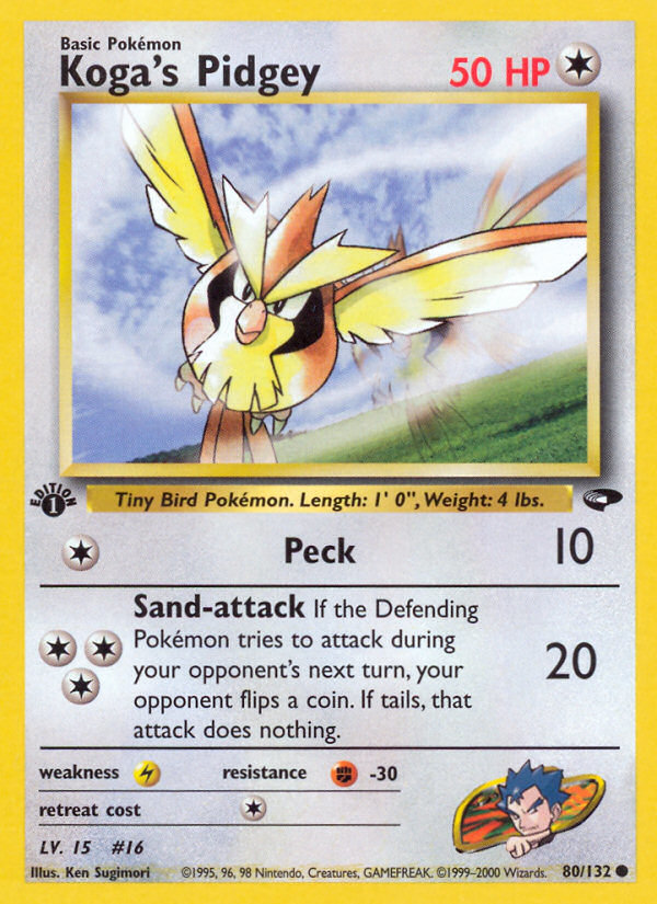 Pokemon | Koga's Pidgey (80/132) [Gym Challenge 1st Edition] | The Nerd Merchant