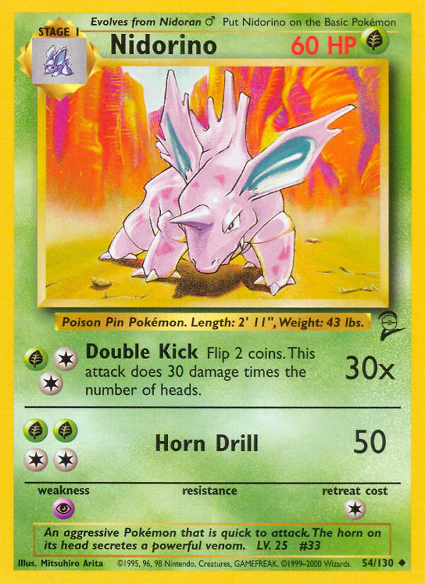 Pokemon | Nidorino (54/130) [Base Set 2] | The Nerd Merchant