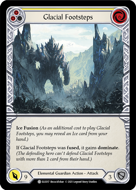 Flesh and Blood TCG | Glacial Footsteps (Yellow) [ELE017] (Tales of Aria)  1st Edition Rainbow Foil | The Nerd Merchant