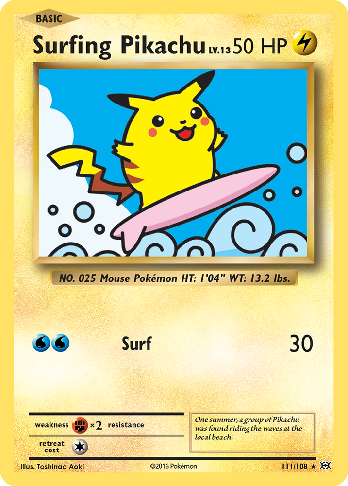 Pokemon | Surfing Pikachu (111/108) [XY: Evolutions] | The Nerd Merchant