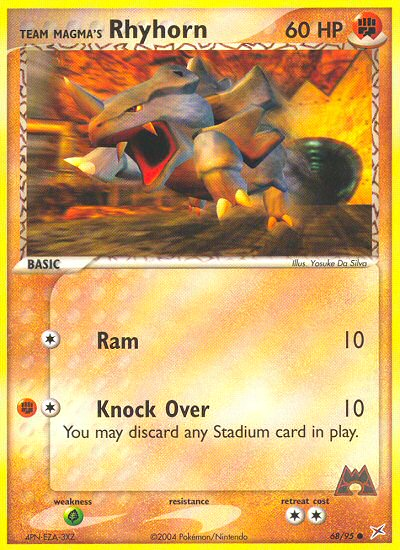 Pokemon | Team Magma's Rhyhorn (68/95) [EX: Team Magma vs Team Aqua] | The Nerd Merchant