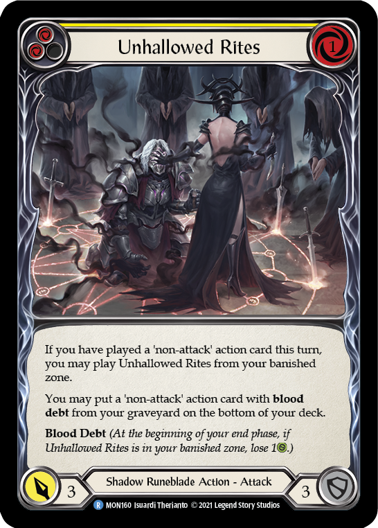 Flesh and Blood TCG | Unhallowed Rites (Yellow) [MON160] (Monarch)  1st Edition Normal | The Nerd Merchant