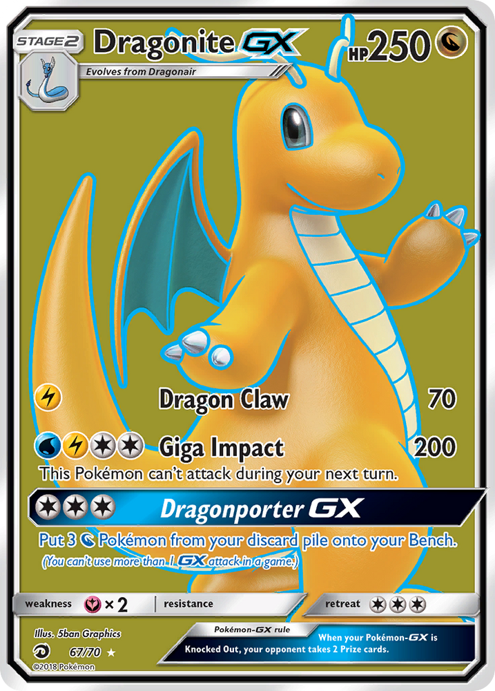 Pokemon | Dragonite GX (67/70) [Sun & Moon: Dragon Majesty] | The Nerd Merchant