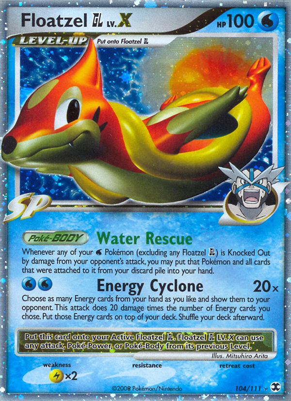 Pokemon | Floatzel GL LV.X (104/111) [Platinum: Rising Rivals] | The Nerd Merchant