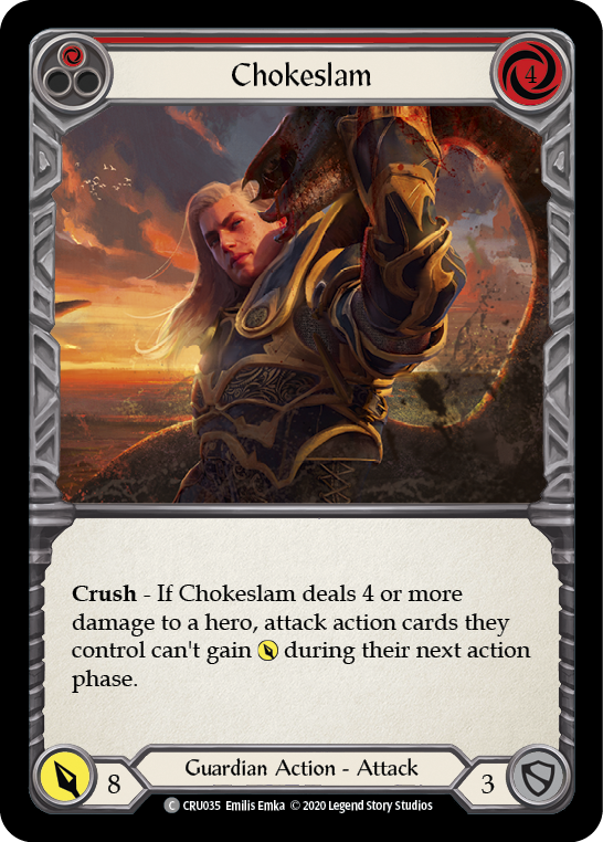 Flesh and Blood TCG | Chokeslam (Red) [CRU035] (Crucible of War)  1st Edition Rainbow Foil | The Nerd Merchant