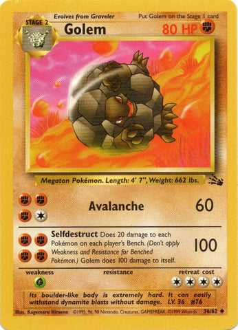 Pokemon | Golem (36/62) [Fossil Unlimited] | The Nerd Merchant