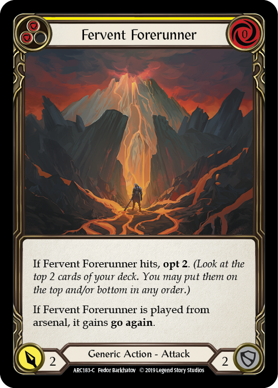 Flesh and Blood TCG | Fervent Forerunner (Yellow) [ARC183-C] (Arcane Rising)  1st Edition Normal | The Nerd Merchant