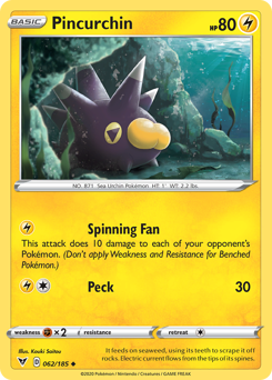 Pokemon | Pincurchin (062/185) [Sword & Shield: Vivid Voltage] | The Nerd Merchant