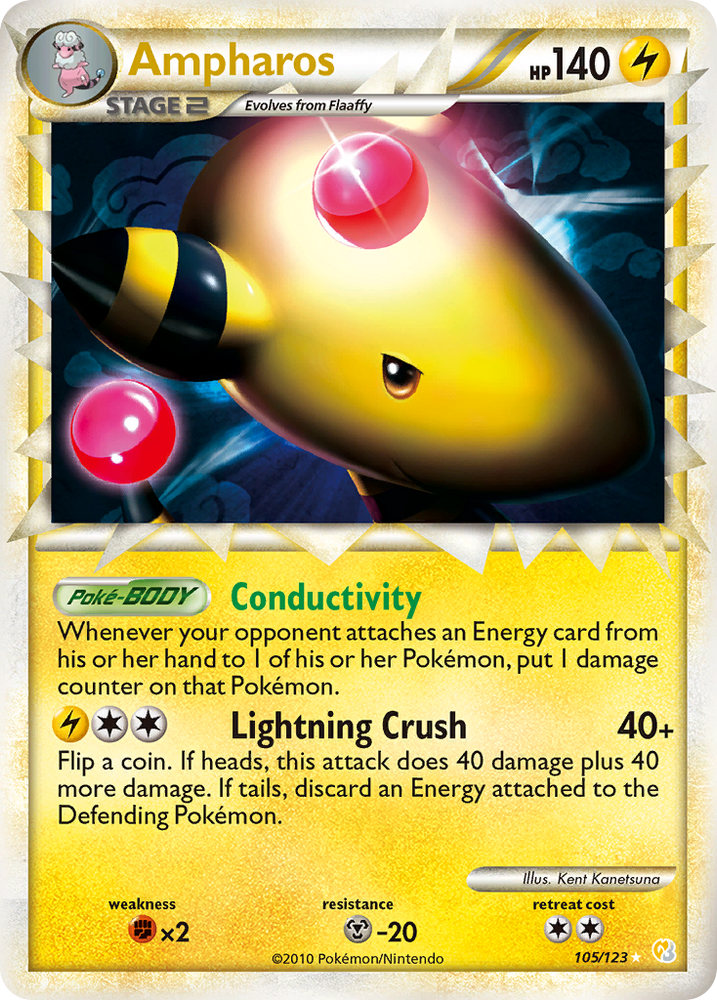 Pokemon | Ampharos (105/123) [HeartGold & SoulSilver: Base Set] | The Nerd Merchant
