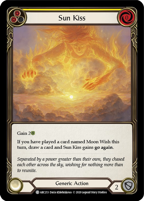 Flesh and Blood TCG | Sun Kiss (Yellow) [U-ARC213] (Arcane Rising Unlimited)  Unlimited Rainbow Foil | The Nerd Merchant