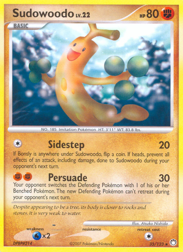 Pokemon | Sudowoodo (35/123) [Diamond & Pearl: Mysterious Treasures] | The Nerd Merchant