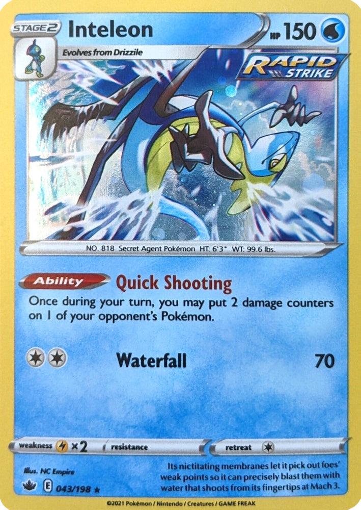 Pokemon | Inteleon (043/198) (Cosmos Holo) [Sword & Shield: Chilling Reign] | The Nerd Merchant