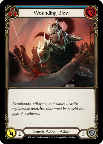Flesh and Blood TCG | Wounding Blow (Blue) [WTR205-C] (Welcome to Rathe)  Alpha Print Normal | The Nerd Merchant