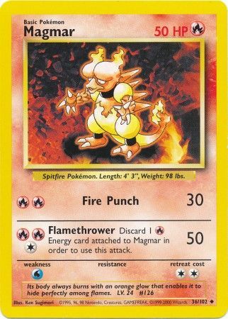Pokemon | Magmar (36/102) [Base Set Unlimited] | The Nerd Merchant