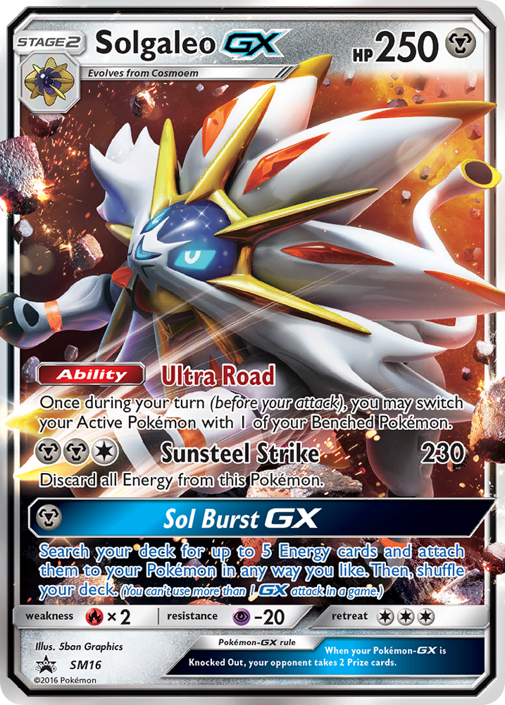 Pokemon | Solgaleo GX (SM16) [Sun & Moon: Black Star Promos] | The Nerd Merchant