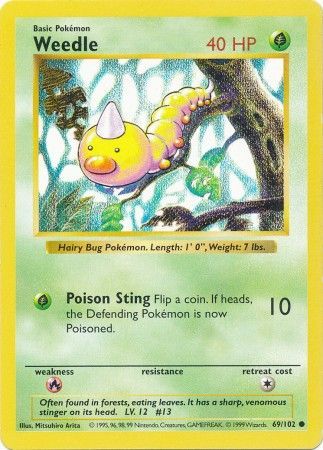 Pokemon | Weedle (69/102) [Base Set Shadowless Unlimited] | The Nerd Merchant