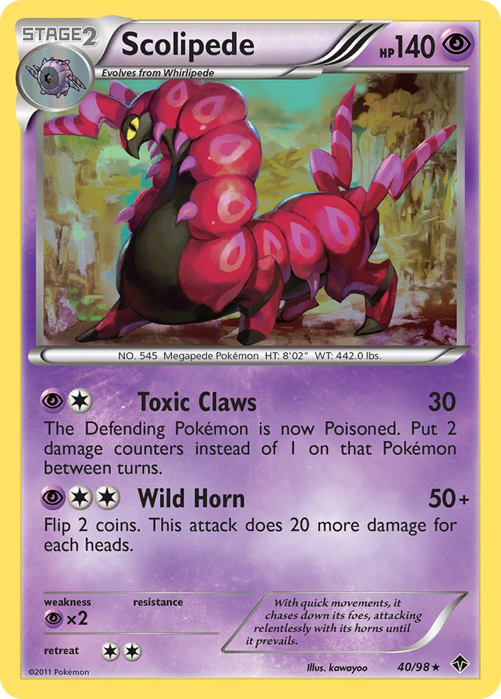 Pokemon | Scolipede (40/98) (Theme Deck Exclusive) [Black & White: Emerging Powers] | The Nerd Merchant