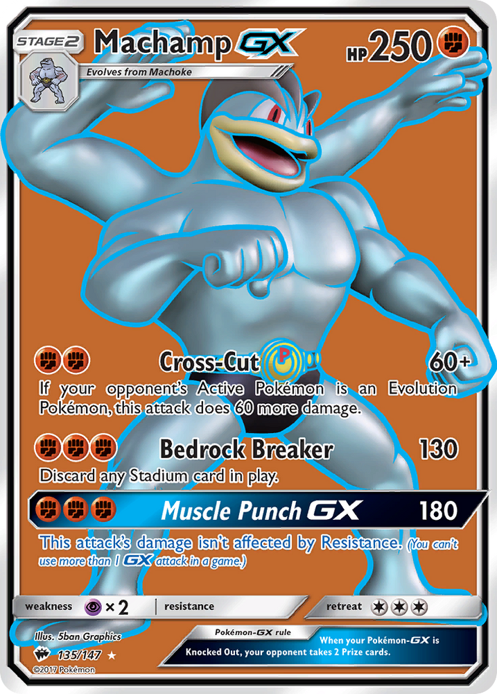 Pokemon | Machamp GX (135/147) [Sun & Moon: Burning Shadows] | The Nerd Merchant