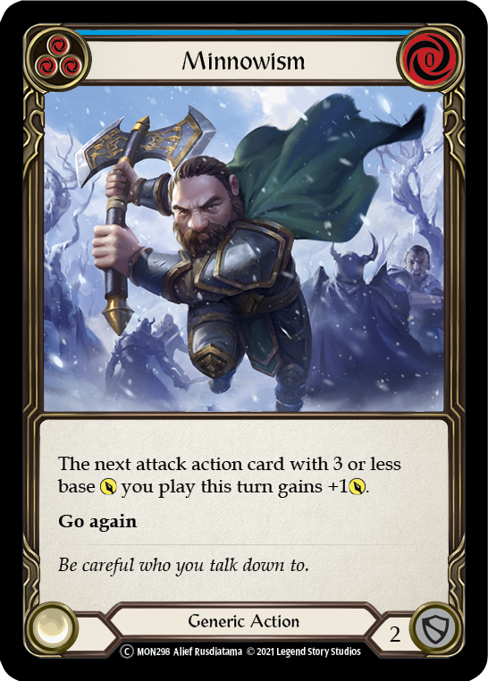 Flesh and Blood TCG | Minnowism (Blue) [U-MON298-RF] (Monarch Unlimited)  Unlimited Rainbow Foil | The Nerd Merchant